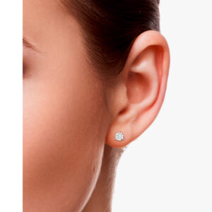 3-prong Signature  diamond earring settings in 18k gold / platinum