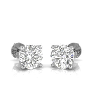 Christmas Diamond Stud Earrings 1.00 ct. in 18k Gold – Color D, Clarity IF