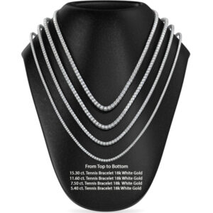 DIAMOND RIVIÈRE NECKLACE<BR>5.55 to 6.60 Ct.  in 18k Gold