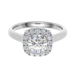 Classic Halo Ring For Cushion Cut Diamonds 18k Gold / Platinum