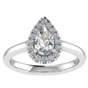 Classic Halo Ring For Pear-Shaped Diamonds 18k Gold / Platinum