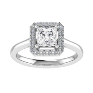 Classic Halo Ring For Princess Diamonds