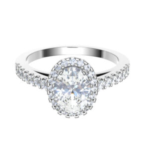 Royal Halo Ring For Oval Cut Diamonds 18k Gold / Platinum