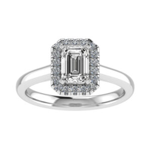 Classic Halo Ring for Emerald Cut Diamonds