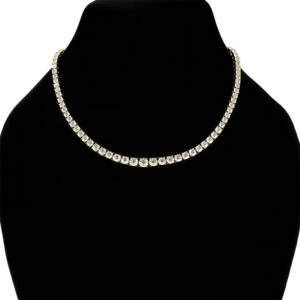 DIAMOND RIVIÈRE NECKLACE<BR>11.70 to 13.86 Ct. in 18K Gold