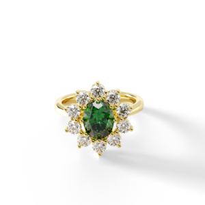 GREEN SUFNLOWER RING<br>1.40 ct. Emerald & 1.00 ct. Diamonds In 18K Gold<span class="text-right" style="position: absolute;right: 2px;top: 2px;width: 25%;height: 12.5%;"><img alt="360 ° View" title="360 ° View" style="width: 100%; max-width: 43px; position: absolute;top: 0;right: 0;margin: 0 !important;" src="https://diamondsantwerp.com/wp-content/uploads/2023/07/sr-attachment-icon-360_one.png"/></span>