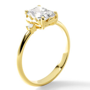 EMERALD-CUT ELEGANCE <br>1.00 Ct. Emerald-Cut Diamond in 18K Gold Artisanal Setting