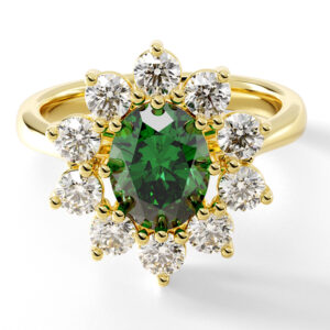 EMERALD STARLIGHT RING<br>1.40 ct. Emerald & 1.00 ct. Diamonds In 18K Gold