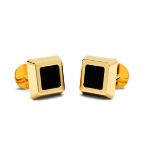 8.00 CT. TOP BLACK DIAMOND SQUARE CUFFLINKS<BR>in 18k Yellow Gold