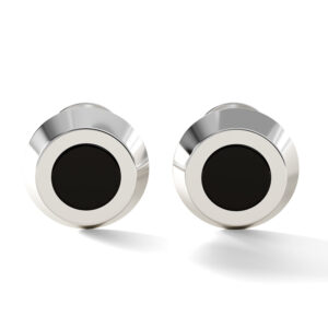 8.00 CT. TOP BLACK DIAMOND SPHERE CUFFLINKS<BR>in 18k White Gold