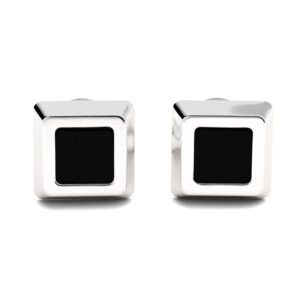 8.00 CT. TOP BLACK DIAMOND SQUARE CUFFLINKS<BR>in 18k White Gold