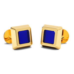 4.00 CT. PREMIUM LAPIS SQUARE CUFFLINKS<BR>in 18k Gold Yellow Gold