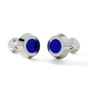 6.00 CT. PREMIUM LAPIS SPHERE CUFFLINKS<BR>in 18k White Gold