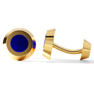 4.00 CT. PREMIUM LAPIS SPHERE CUFFLINKS<BR>in 18k Yellow Gold