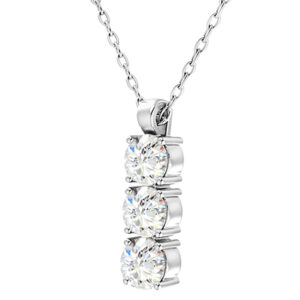 CLASSIC TRIO DIAMOND PENDANT<BR>1.50 ct. 18K Gold