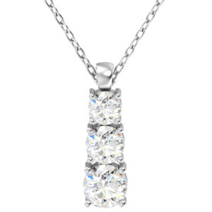 CLASSIC GRADUATED TRIO DIAMOND PENDANT<BR>1.50 ct. 18K Gold