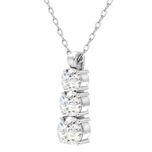 CLASSIC GRADUATED TRIO DIAMOND PENDANT<BR>1.50 ct. 18K Gold